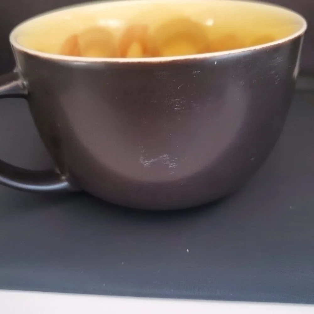 Starbucks 2012 Matte Black Sunflower Interior New Bone China 14oz Coffee Mug